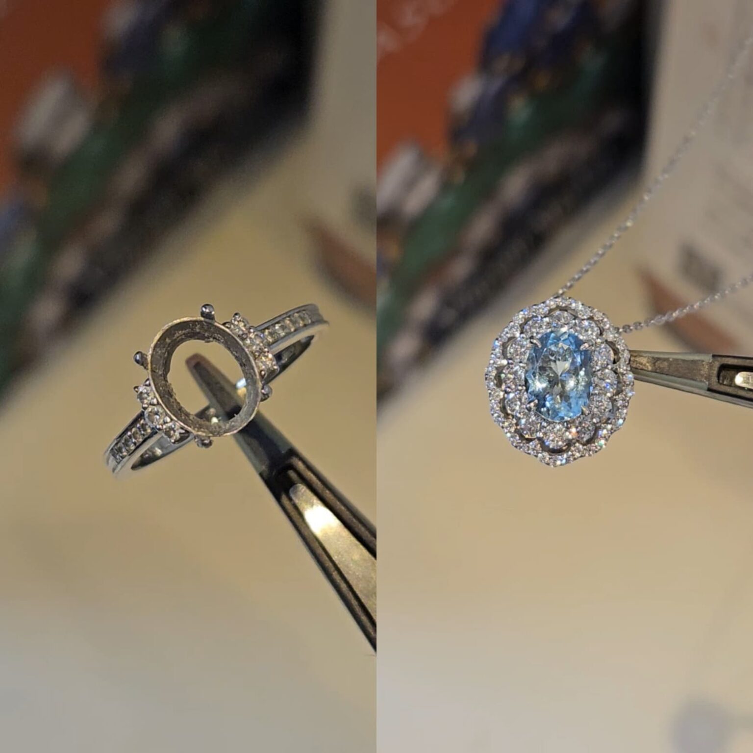 天然宝石リングのジュエリーリフォーム ビフォーアフター事例｜東京御徒町