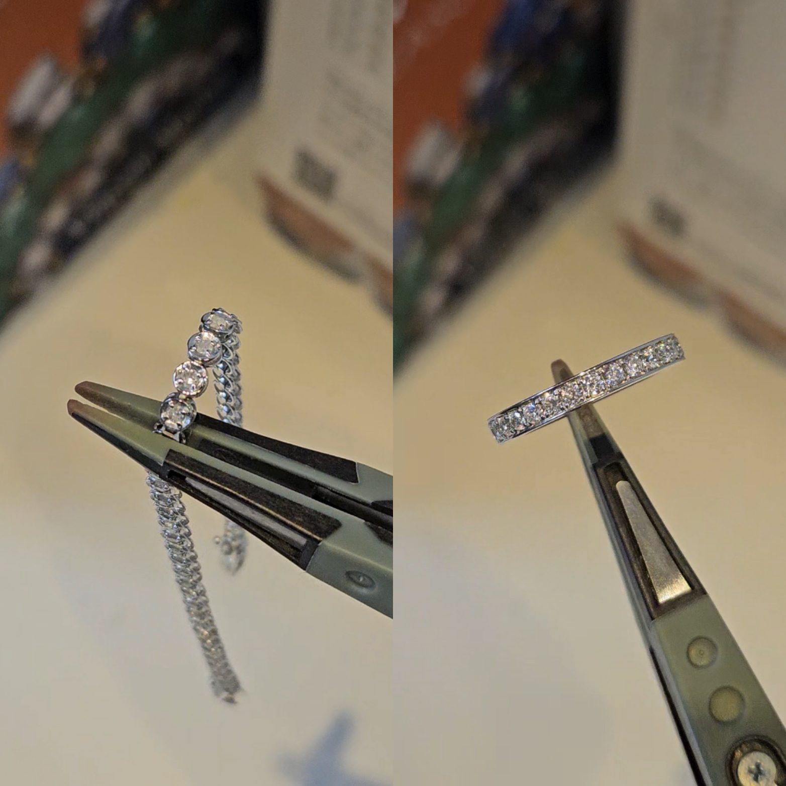 ダイヤモンドブレスレットをフルエタニティリングへジュエリーリフォームした事例