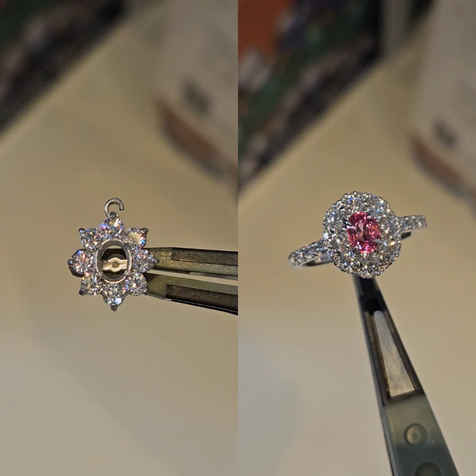 ペンダントをリングへジュエリーリフォームした事例