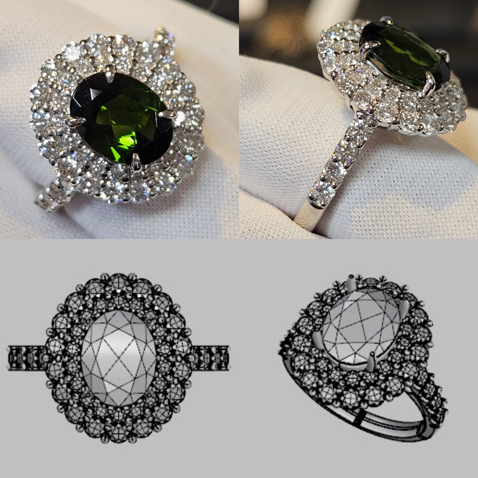 グリーントルマリンリングのオリジナルジュエリー制作事例