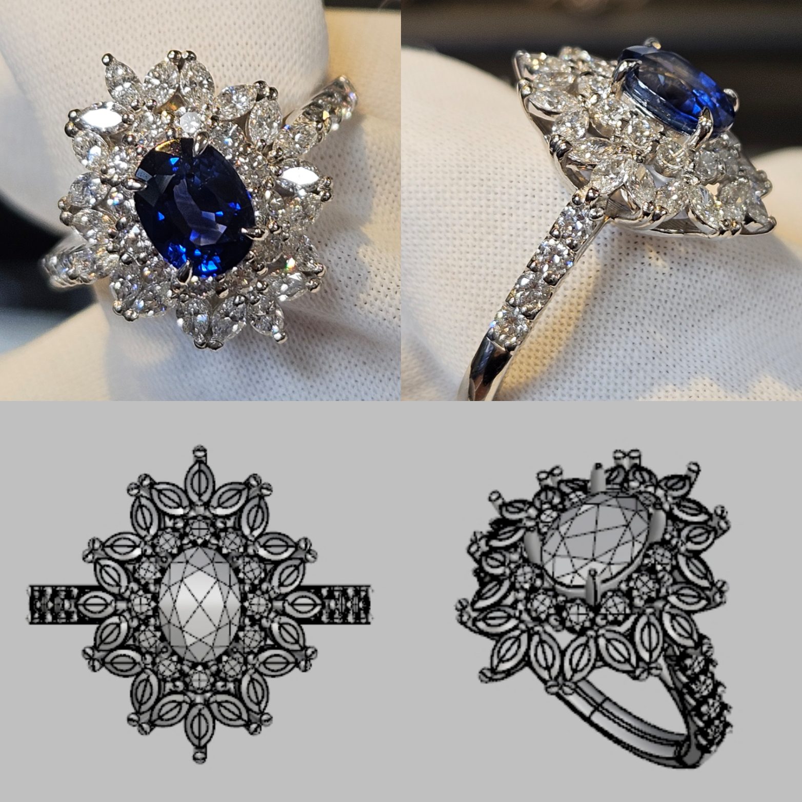 サファイアリングのオリジナルジュエリー制作事例