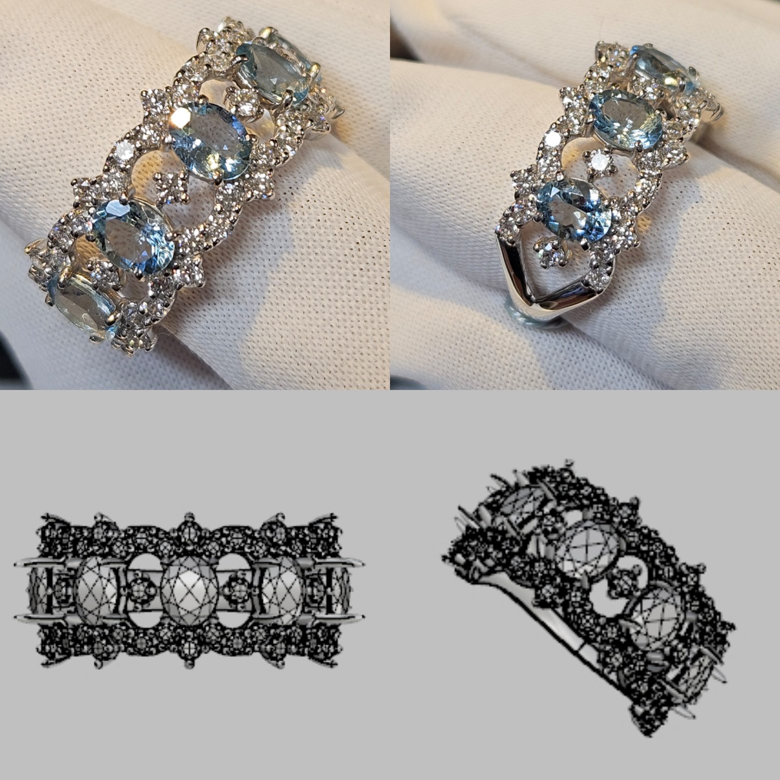 アクアマリンリングのオリジナルジュエリー制作事例