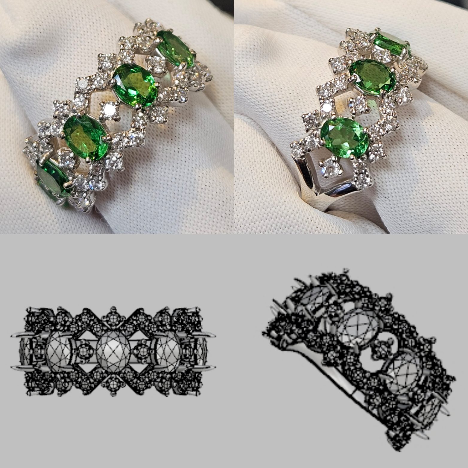 グリーンガーネット（ツァボライト）リングのオリジナルジュエリー制作事例