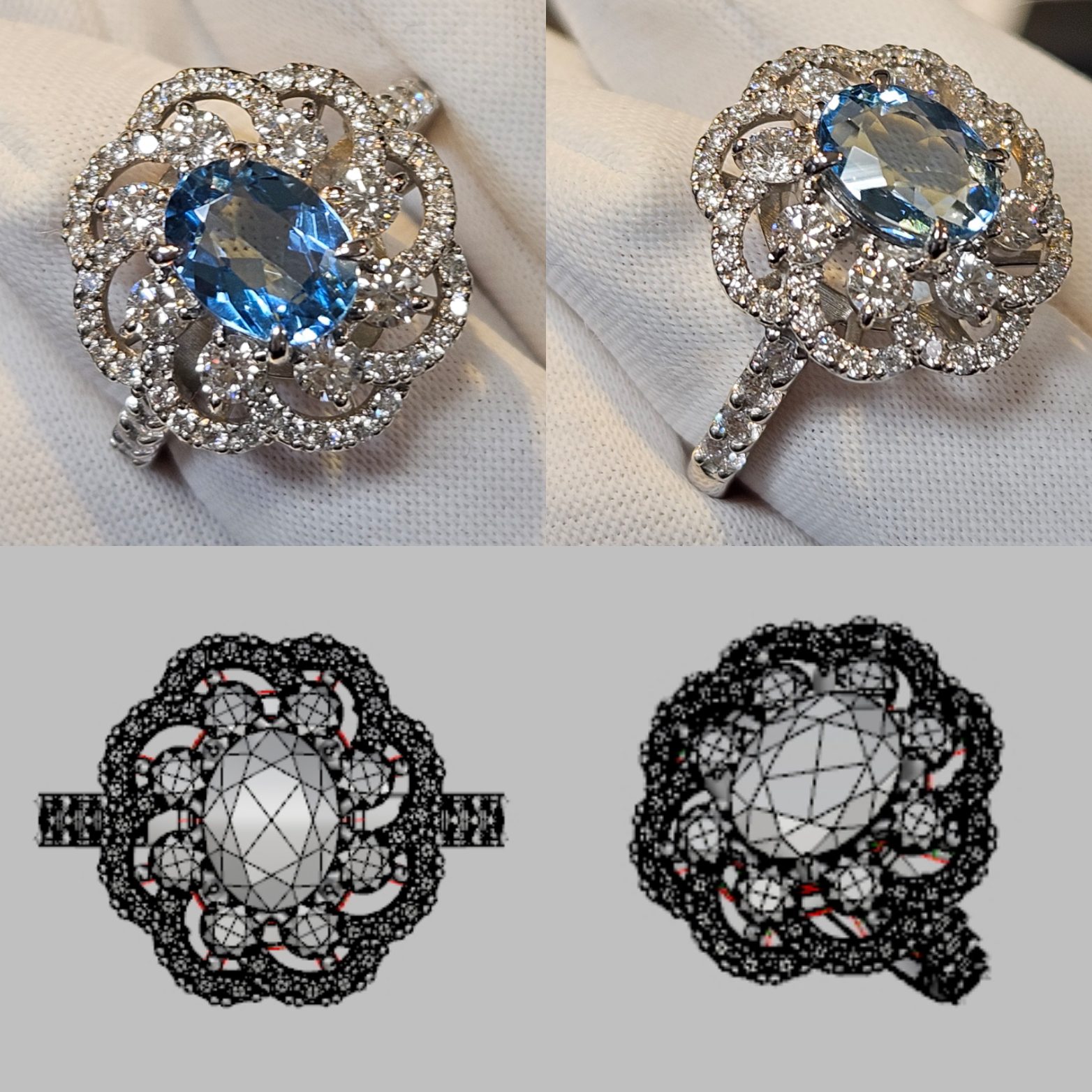 アクアマリンリングのオリジナルジュエリー制作事例