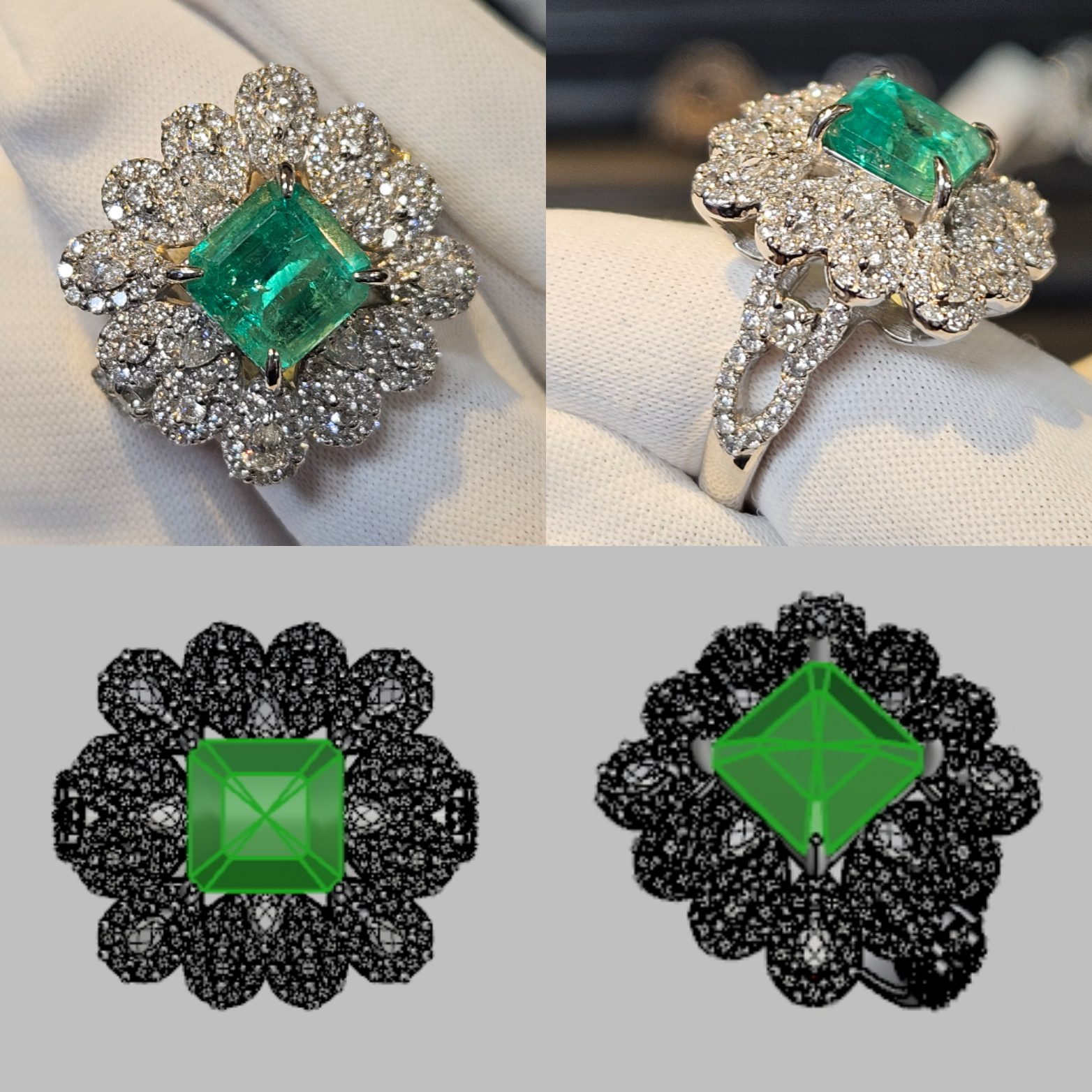 エメラルドリングのオリジナルジュエリー制作事例